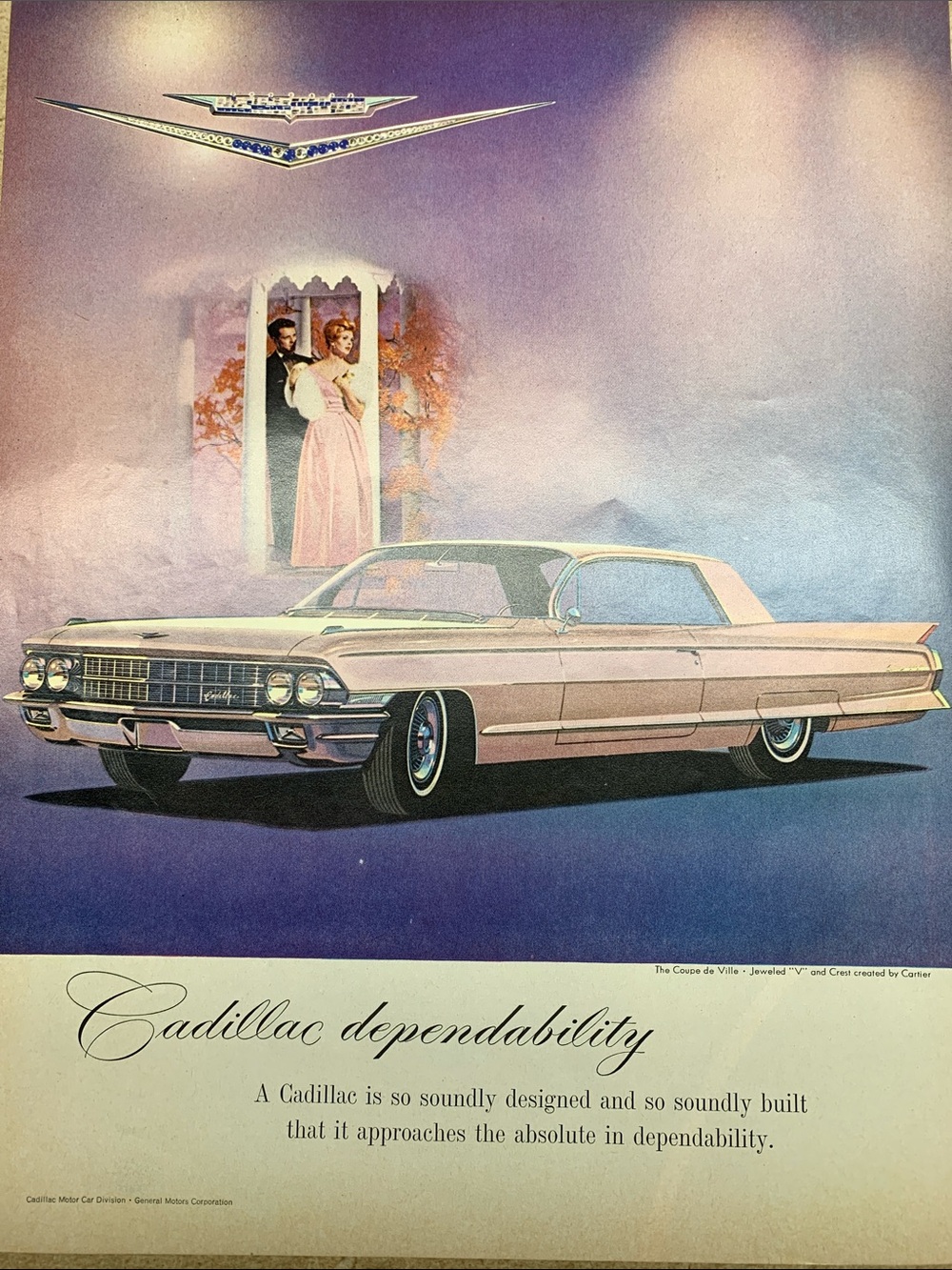 Vintage Cadillac Car Advertisement Look Magazine January 16, 1962